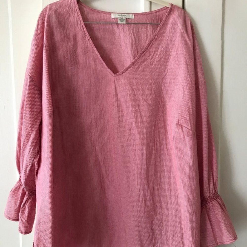 Red & White micro-stripe tunic 22W - Nordstroms